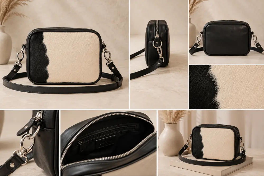 Cartera de Cuero con Pelo | Lily | La Pampa Leather