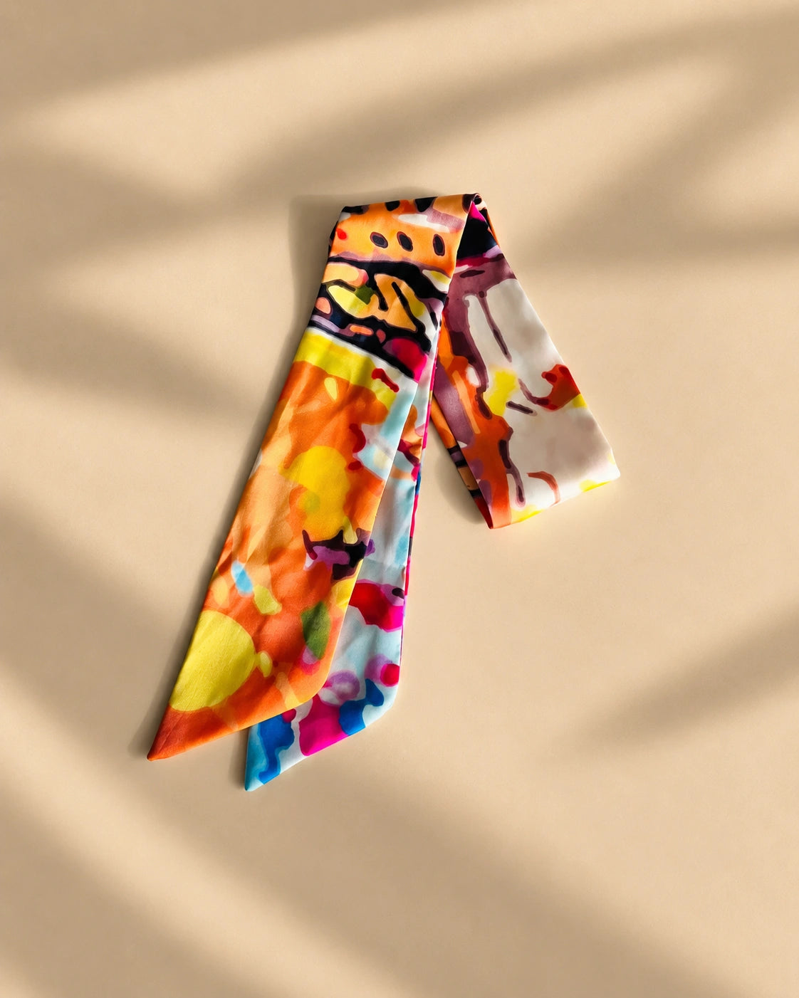 Twilly de Seda Estampado Abstracto