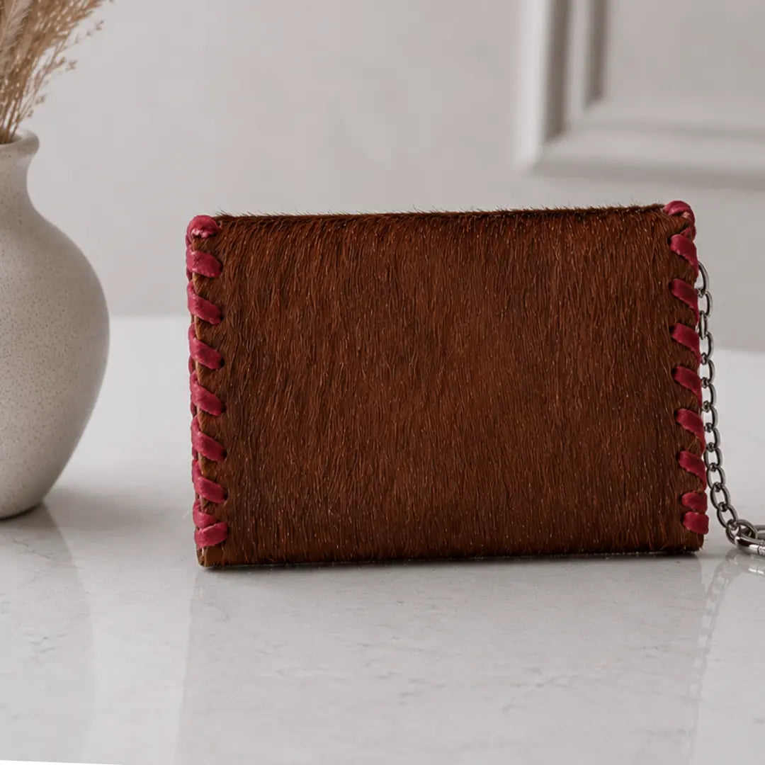 Monedero Chocolate Pelo Natural