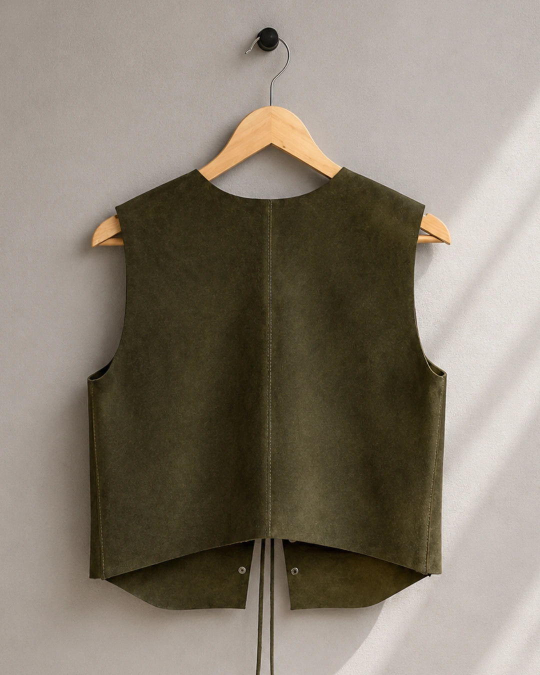 Chaleco de Gamuza Verde Musgo