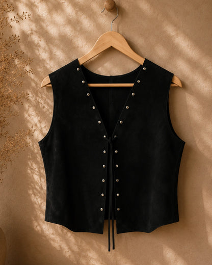 Chaleco de Gamuza Negro