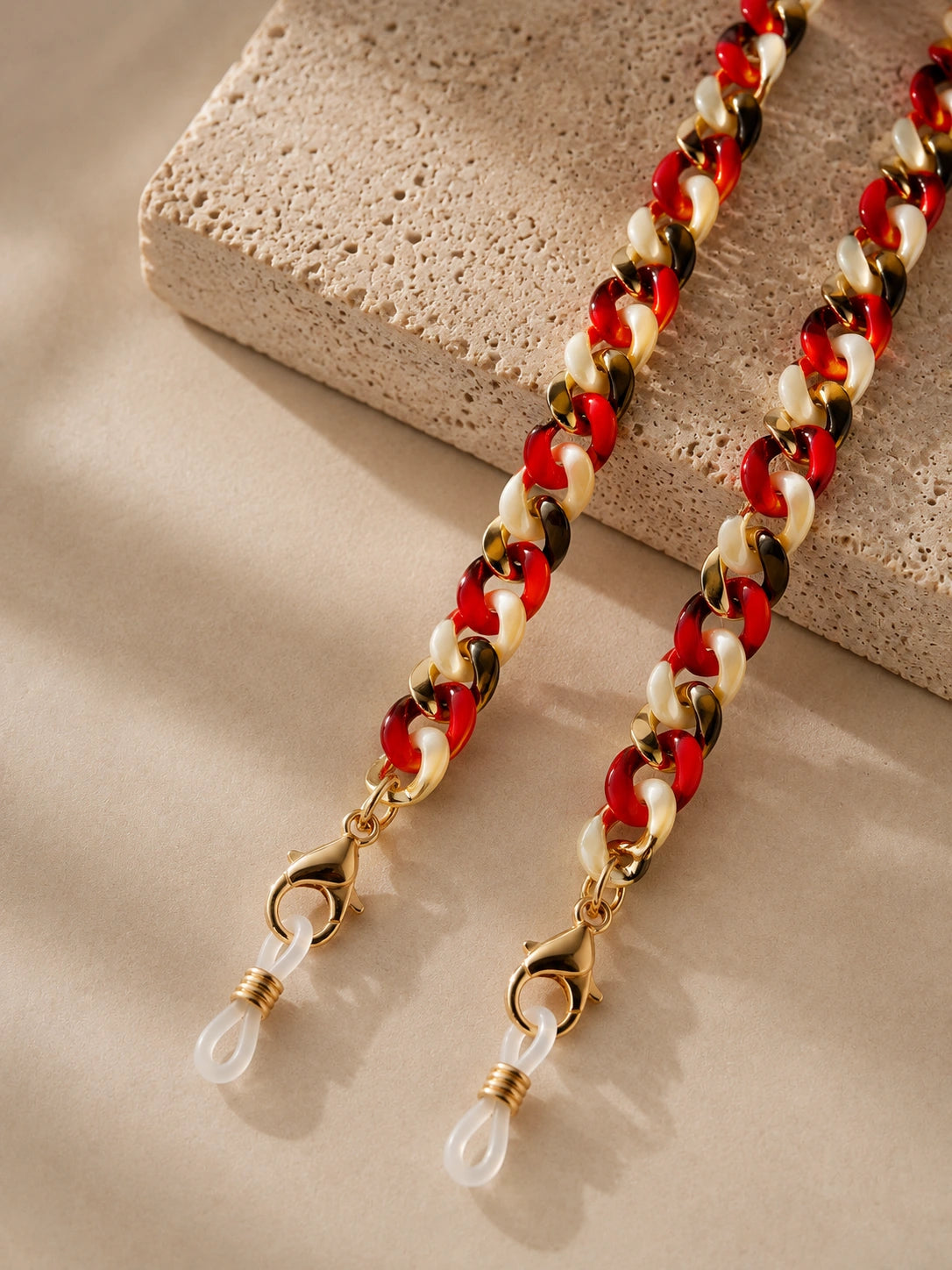 Strap para Anteojos | Cadena Rojo dorado