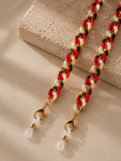 Strap para Anteojos | Cadena Rojo dorado