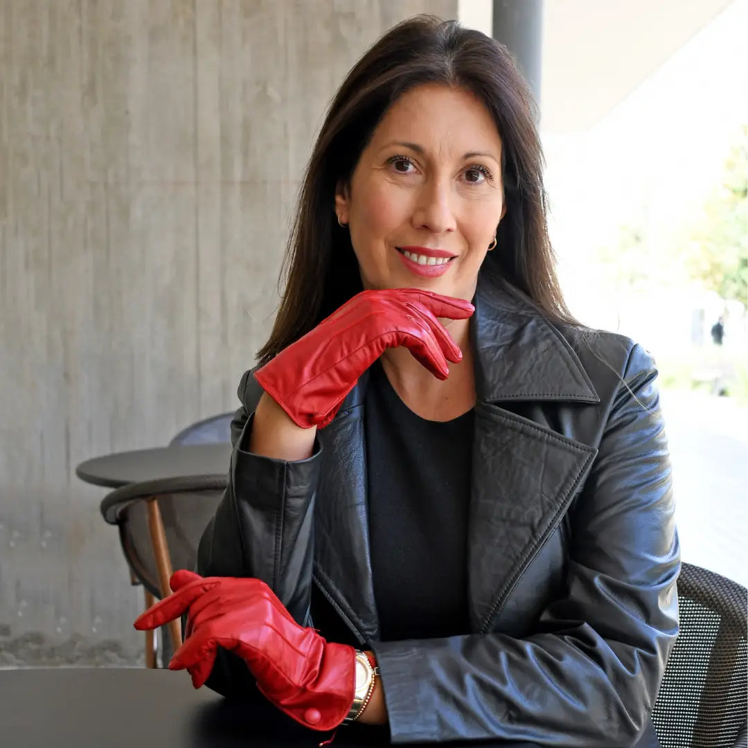 Guantes de Cabretilla Mía Rojo para Mujer | Elegancia Atemporal |