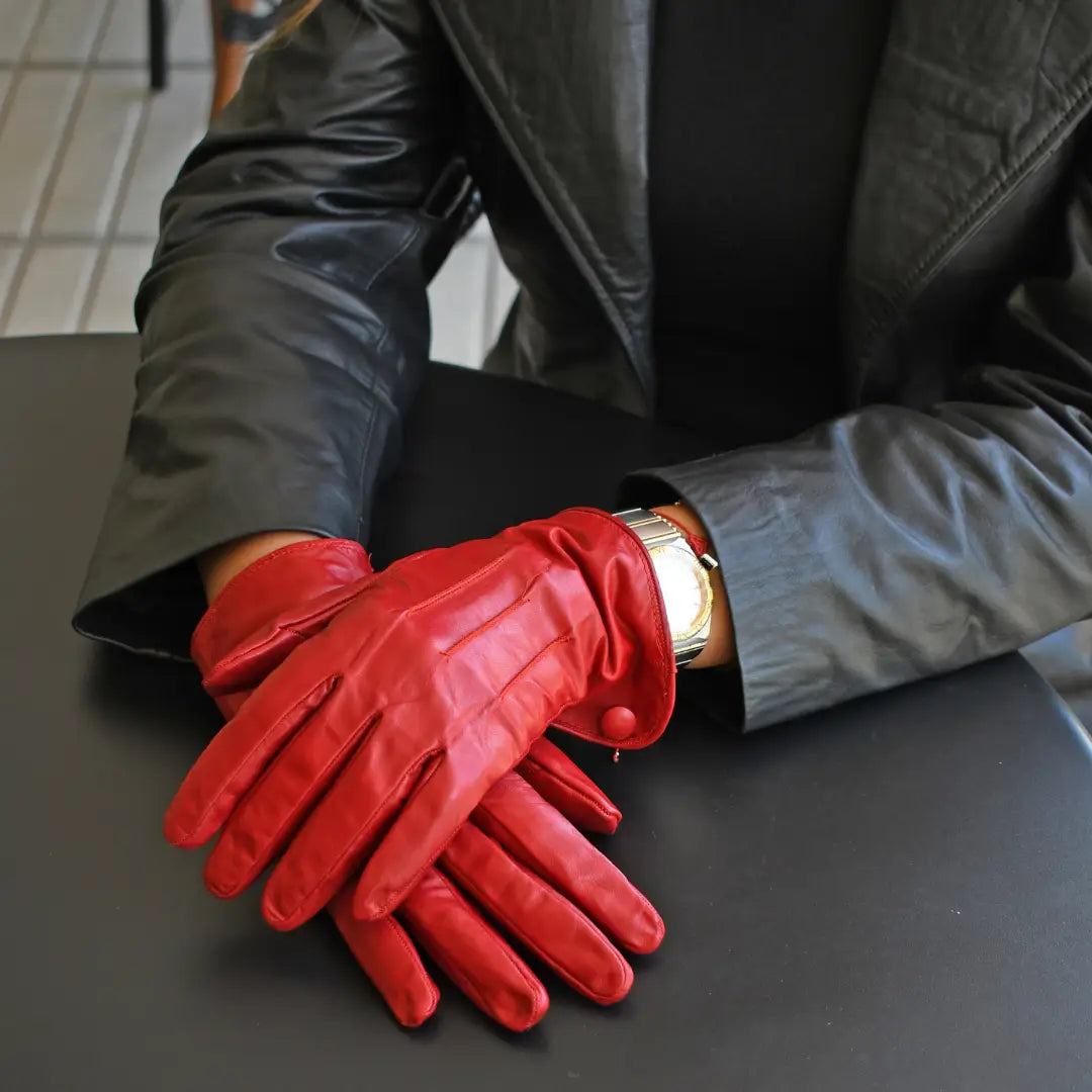 Guantes de Cabretilla Mía Rojo para Mujer | Elegancia Atemporal |