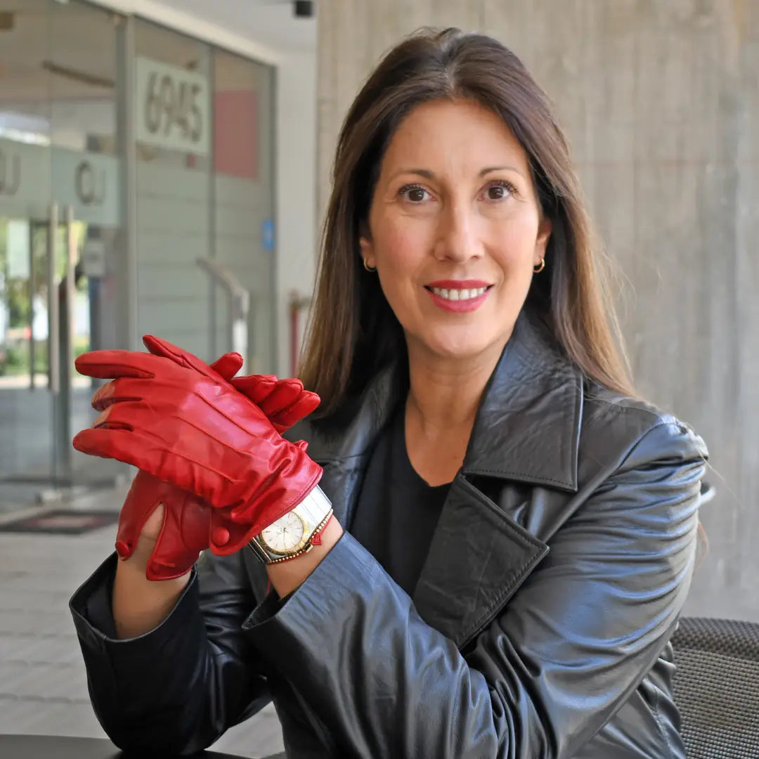 Guantes de Cabretilla Mía Rojo para Mujer | Elegancia Atemporal |