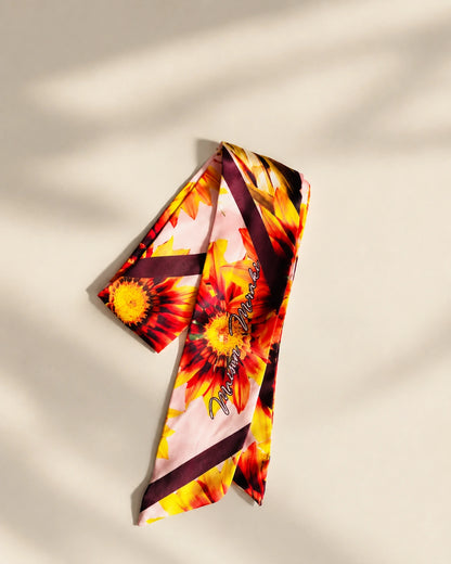 Twilly de Seda Estampado Girasoles