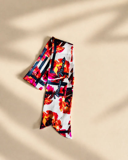 Twilly de Seda Estampado Burdeo