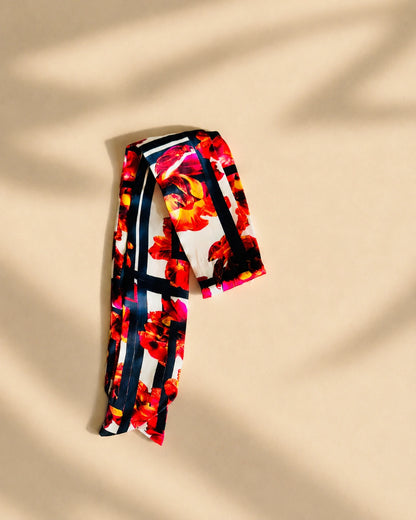 Twilly de Seda Estampado Burdeo