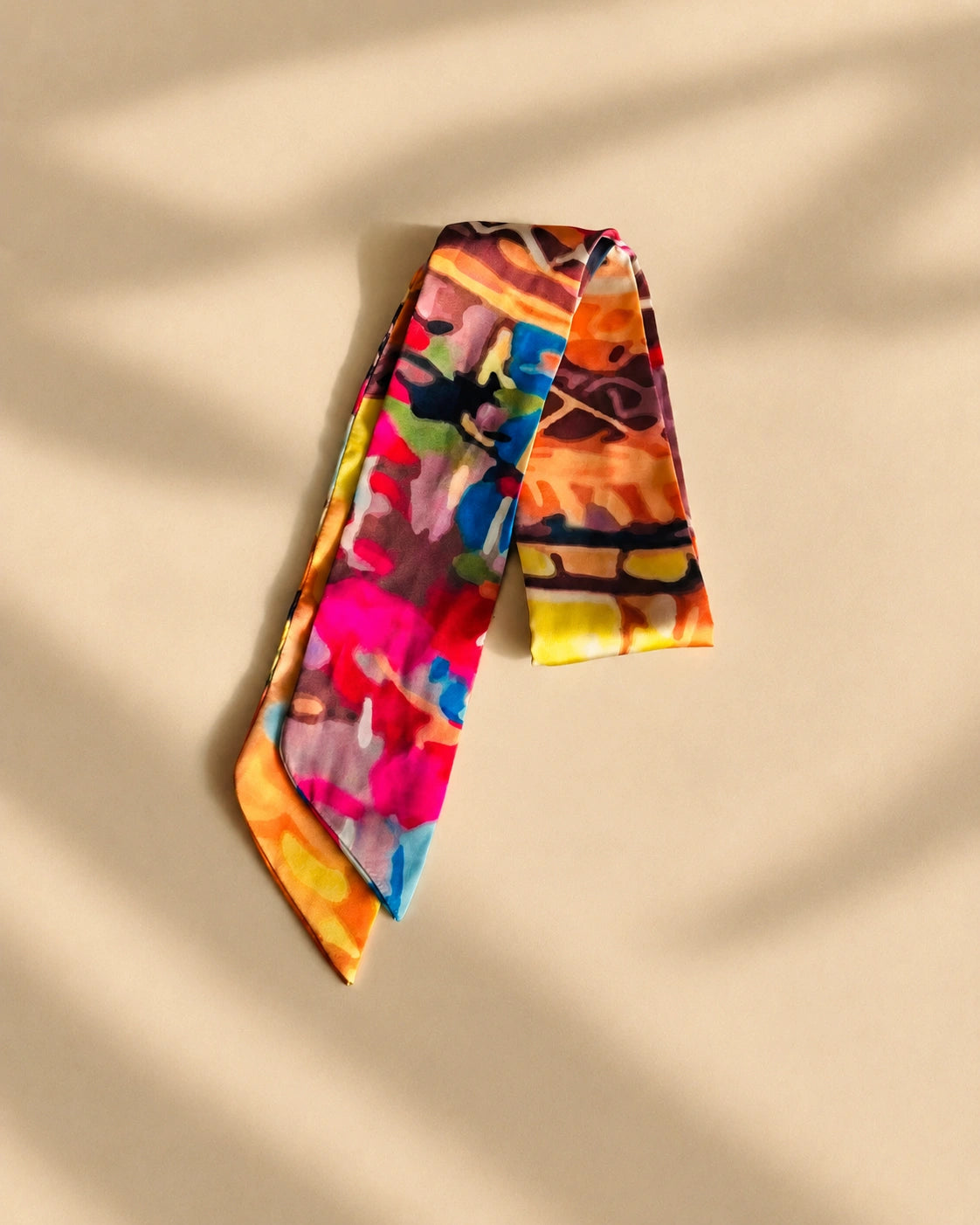 Twilly de Seda Estampado Abstracto