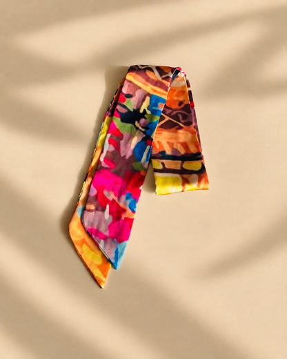Twilly de Seda Estampado Abstracto