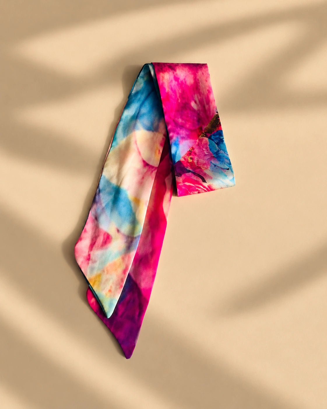 Twilly de Seda Estampado Rosados