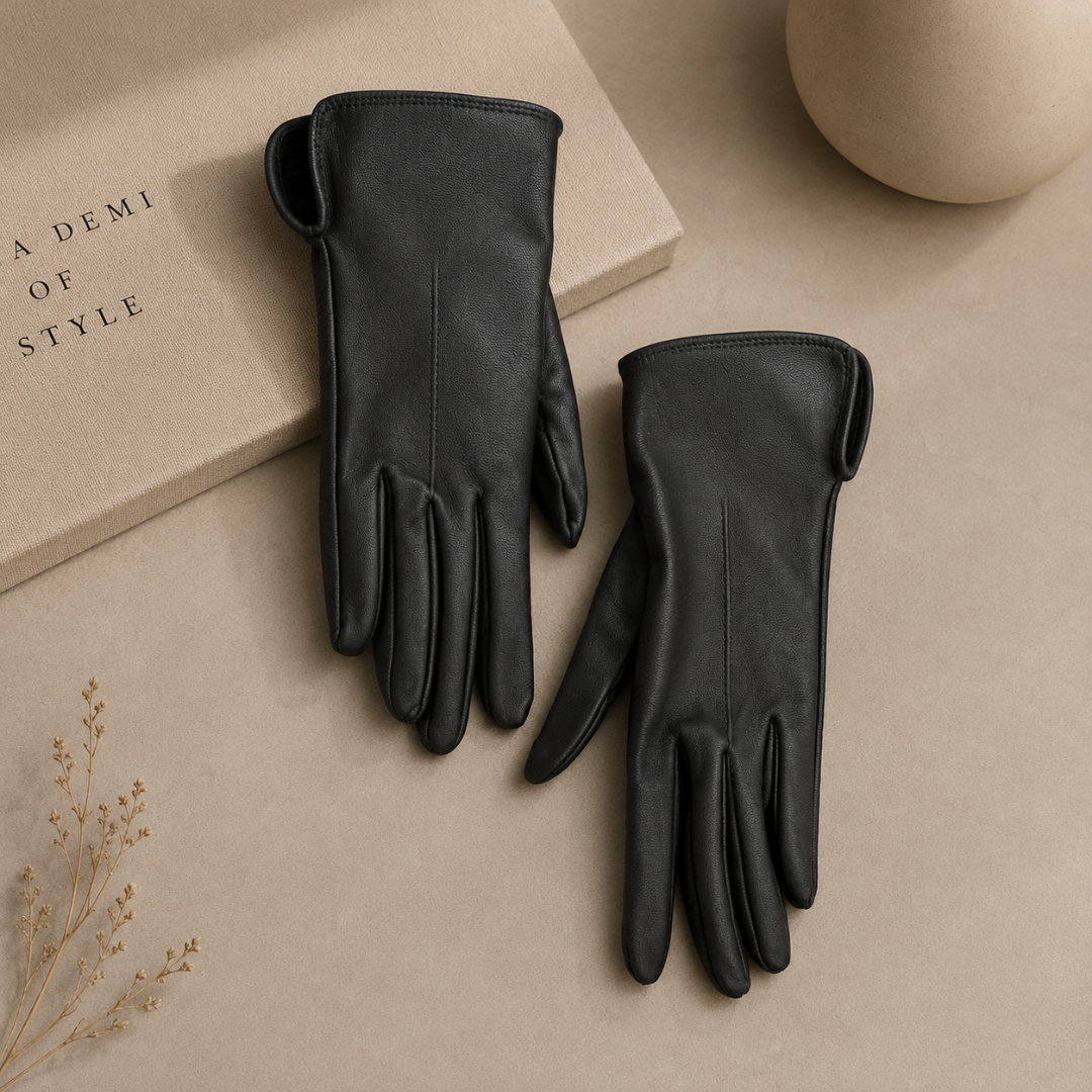 Guantes de Cabretilla Negro para Mujer | Elegancia Atemporal